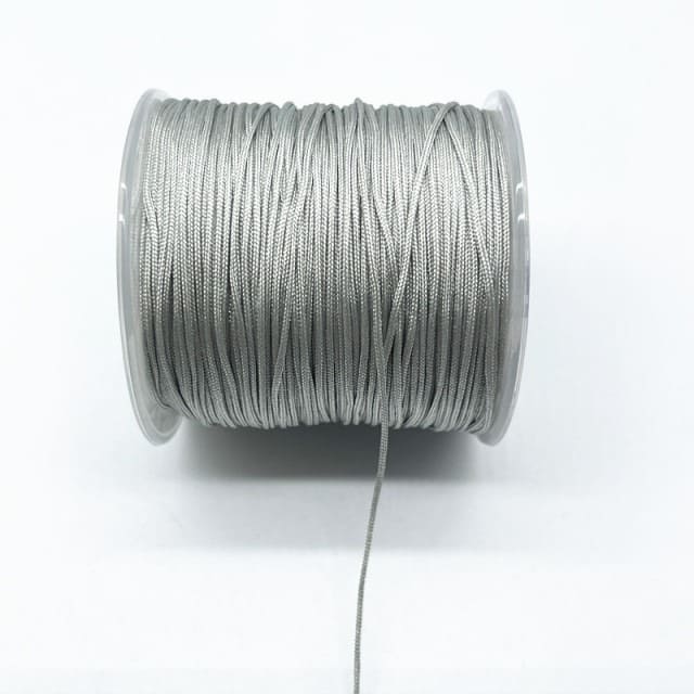Fil en nylon tressé gris Premium 0,8 mm - 100m Esprit Macramé