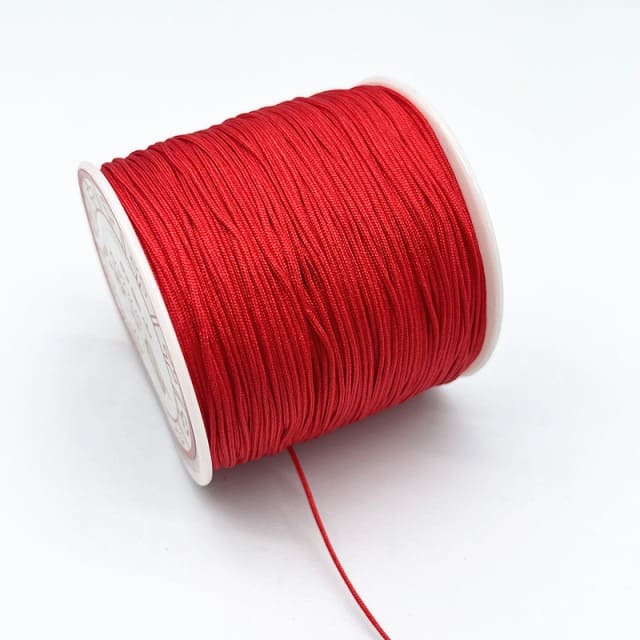 Fil en Nylon Tressé Rouge Premium 0,8 mm - 100m Esprit Macramé