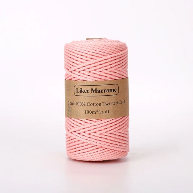 Fil Macramé 3 mm en rose tendance - 100m Esprit Macramé