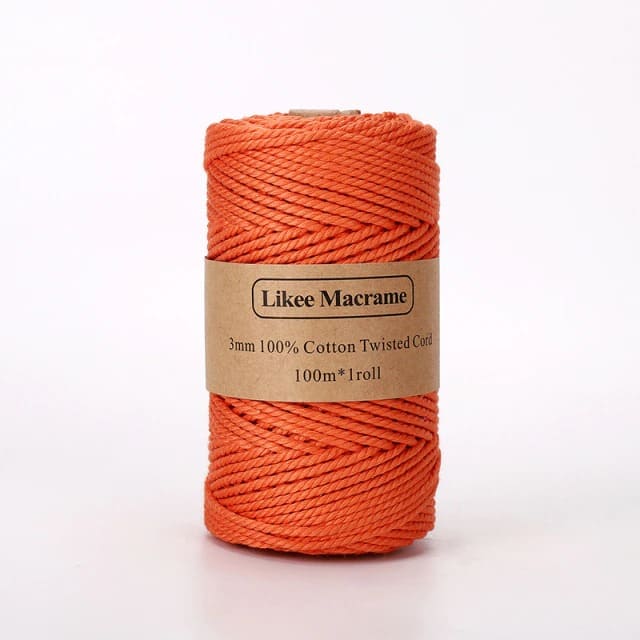 Fil Macramé premium 3 mm orange - Bobine de 100 m Esprit Macramé
