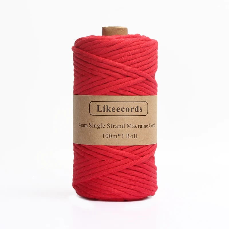 Fil Macramé Premium 4 mm Rouge - 100m Esprit Macramé