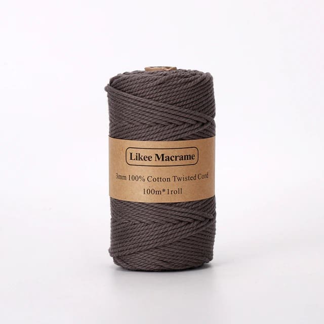 Fil Macramé taupe 3 mm - 100m Essentials Esprit Macramé