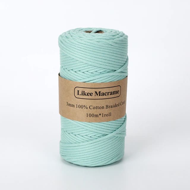 Fil Macramé Tressé Premium Bleu 3 mm – 100m Esprit Macramé