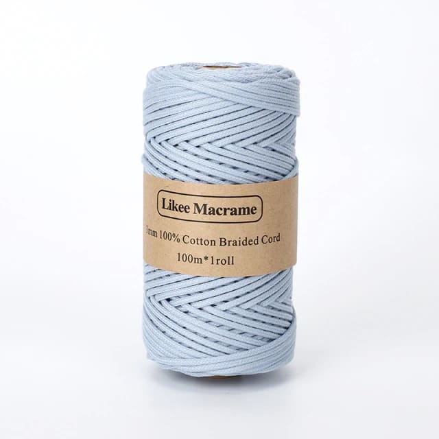 Fil Macramé Tressé Premium Bleu 3 mm – 100m Esprit Macramé