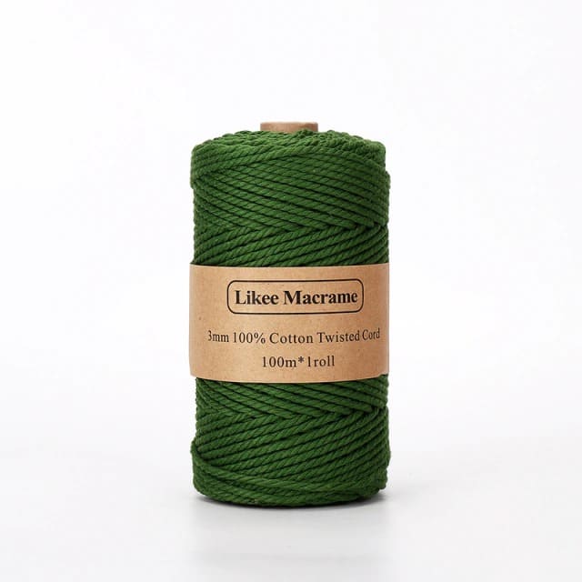 Fil Macramé vert 3 mm - 100 m de qualité supérieure Esprit Macramé