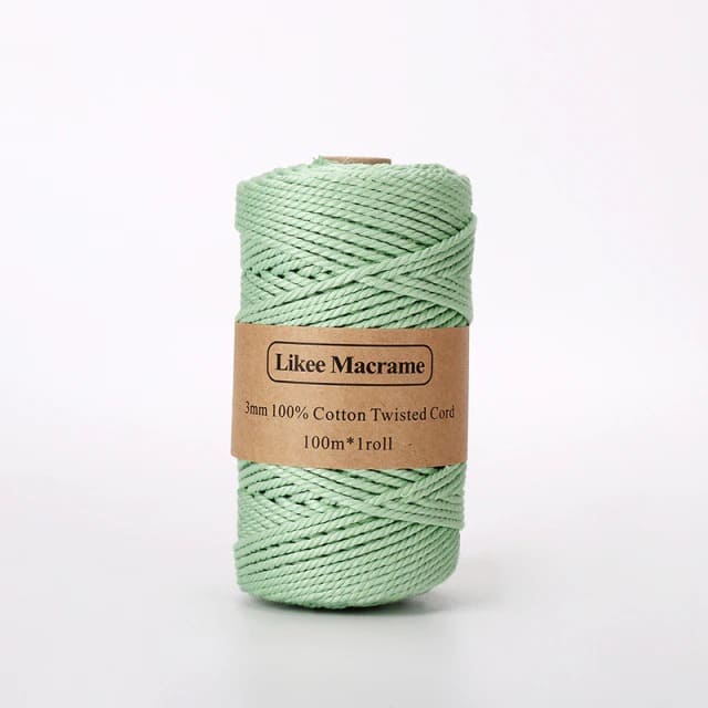 Fil Macramé vert 3 mm - 100 m de qualité supérieure Esprit Macramé