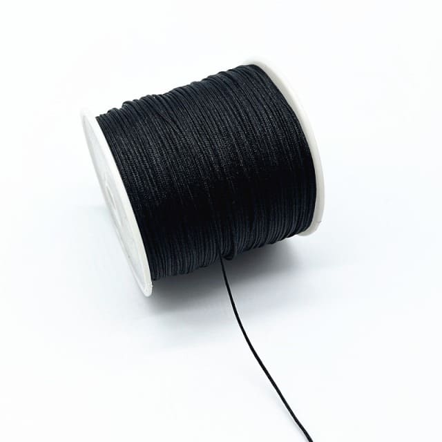Fil Nylon Tressé Noir Premium 0,8 mm - 100m Esprit Macramé