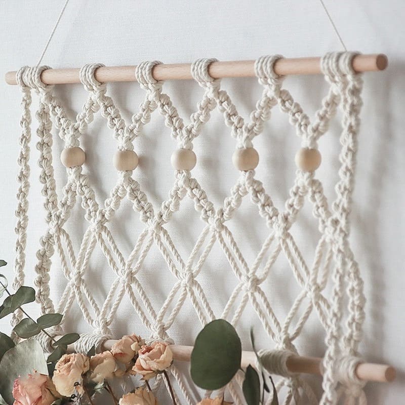 Filet de Rangement Mural en Macramé Éclat Design Esprit Macramé