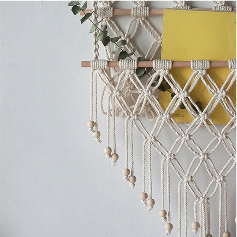 Filet de Rangement Mural en Macramé Éclat Design Esprit Macramé
