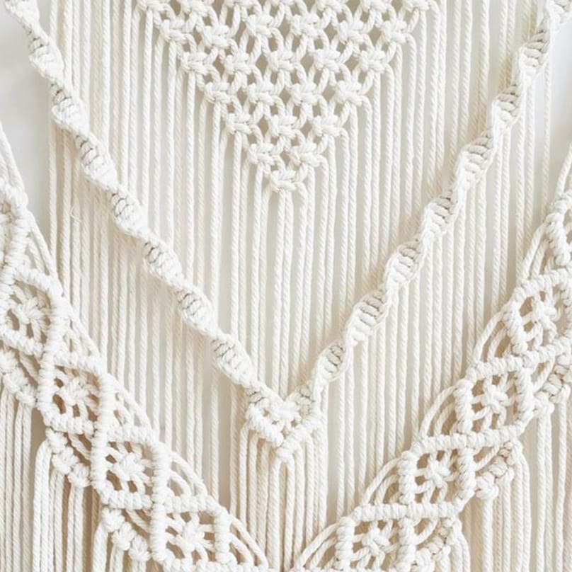 Grand Macramé Mural Artisanal Esprit Macramé