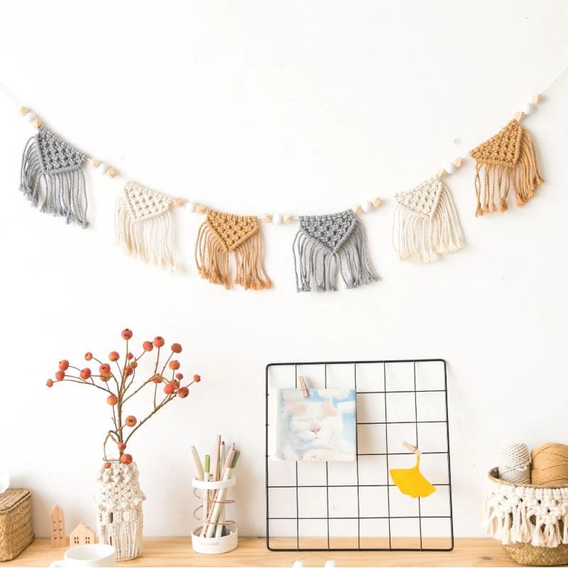 Guirlande Bohème Macramé Éclatante Esprit Macramé