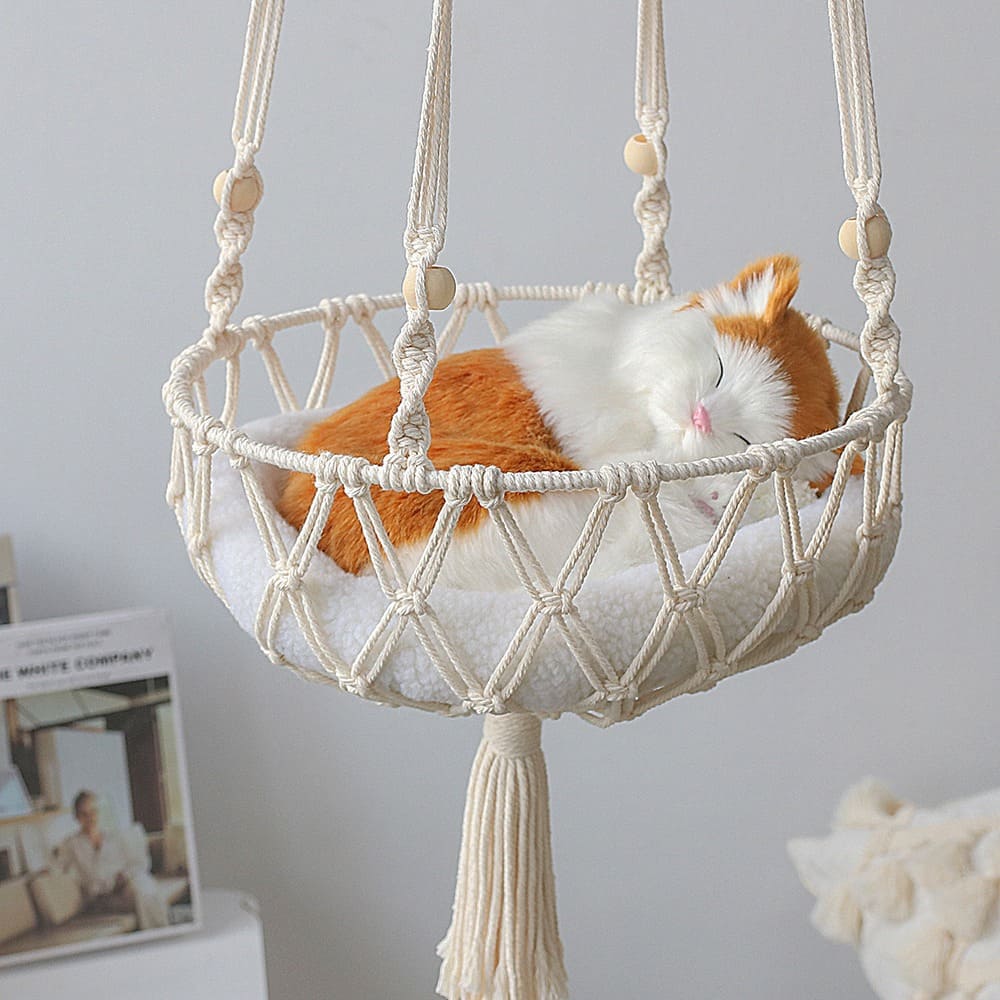 Hamac en Macramé pour chats : le confort stylé ! Esprit Macramé