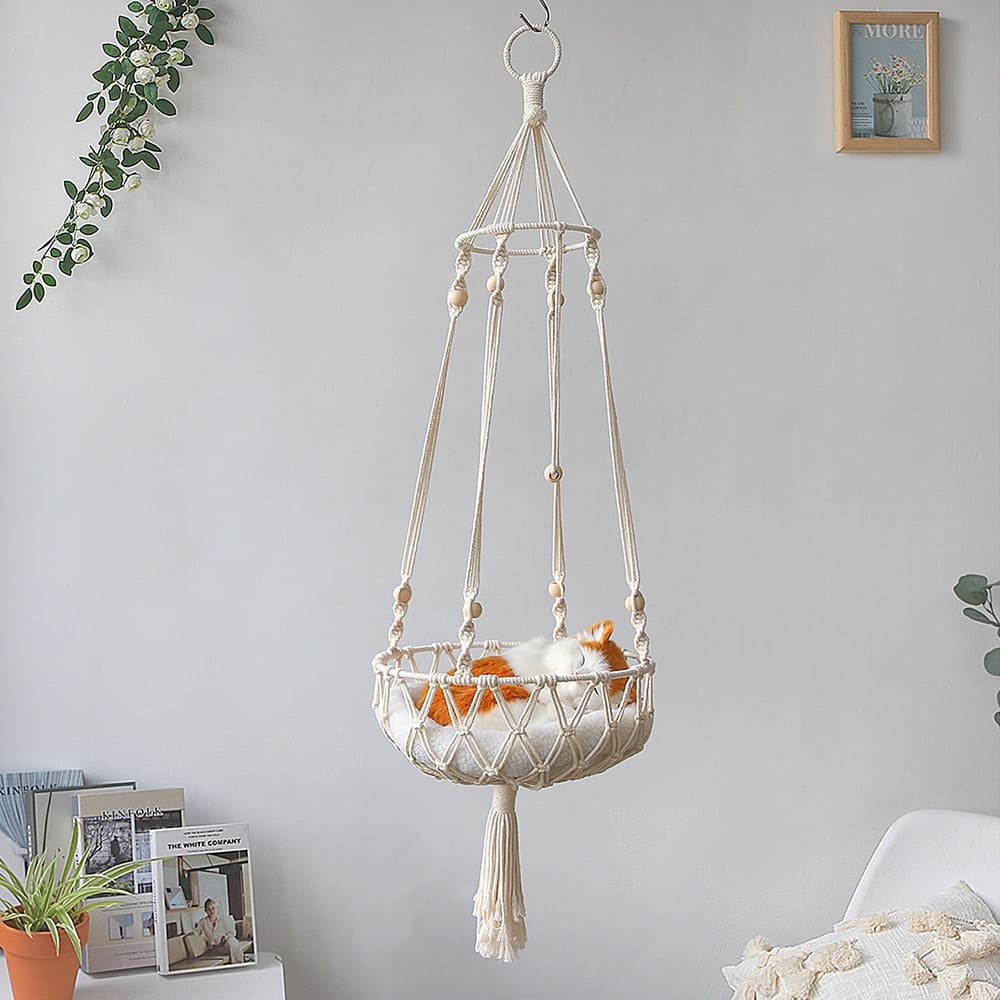 Hamac en Macramé pour chats : le confort stylé ! Esprit Macramé