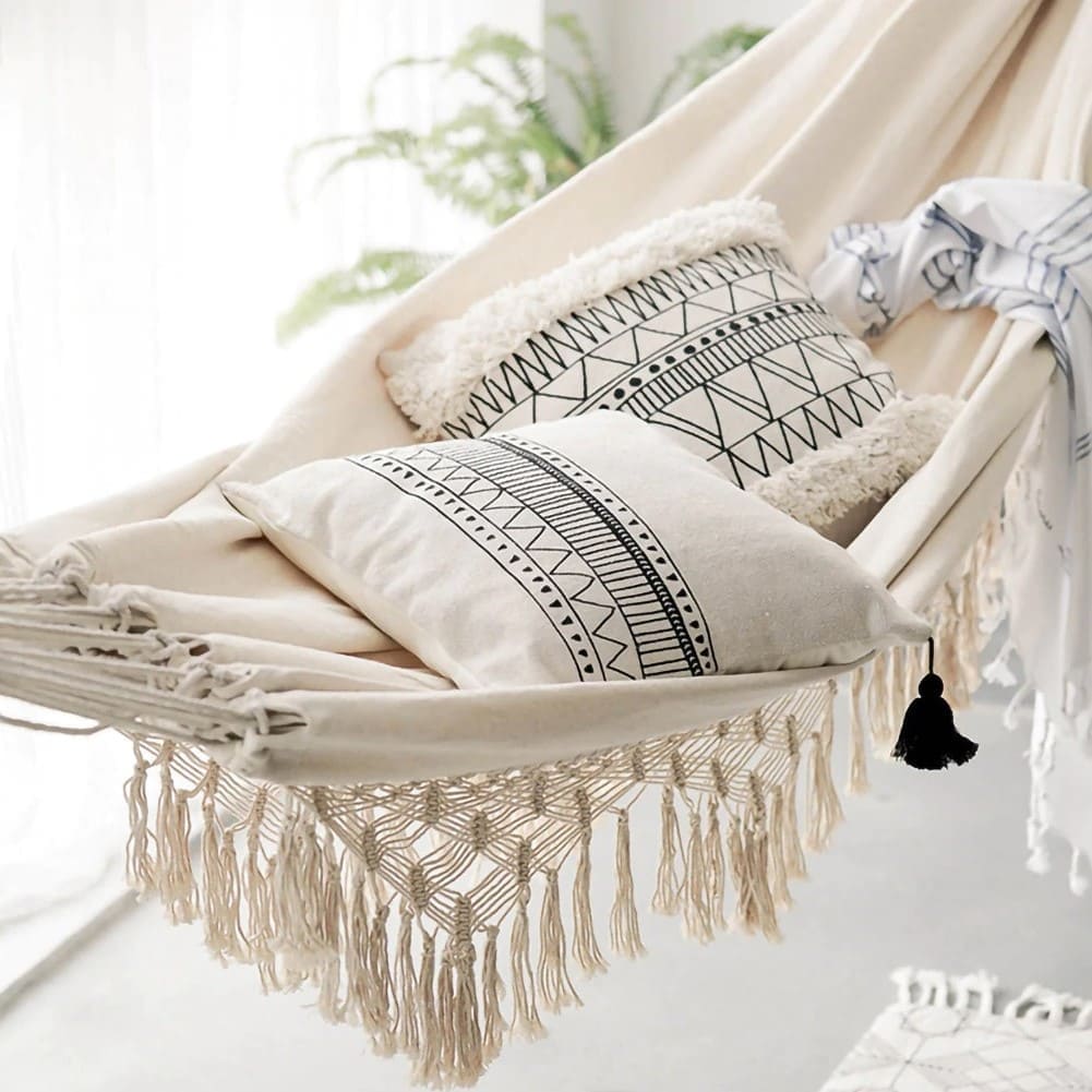 Hamac Suspendu en Macramé Élégance Esprit Macramé
