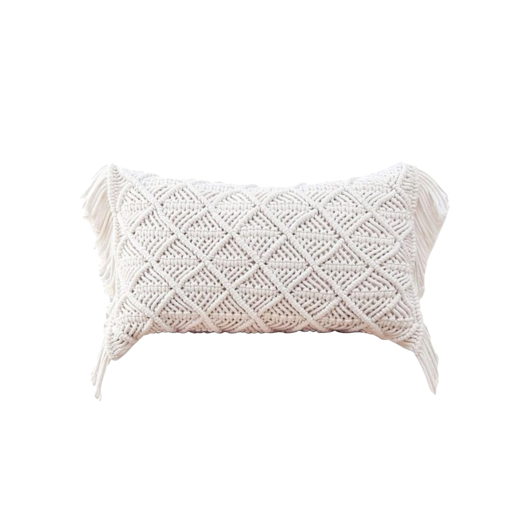 Housse de coussin rectangulaire Bohème Chic en Macramé Esprit Macramé