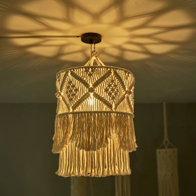 Lustre Bohème Chic en Macramé Esprit Macramé