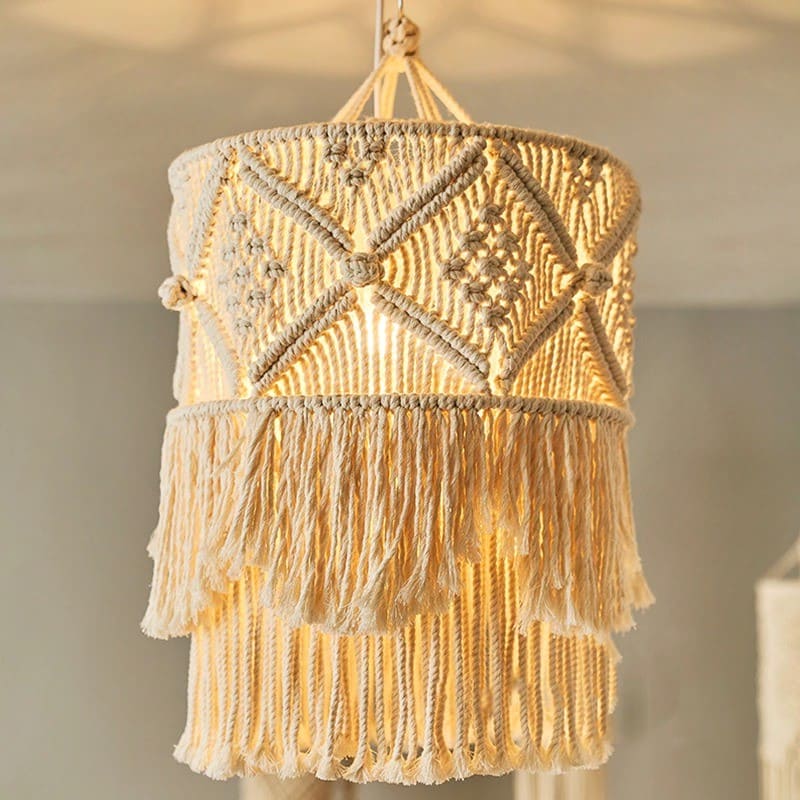 Lustre Bohème Chic en Macramé Esprit Macramé