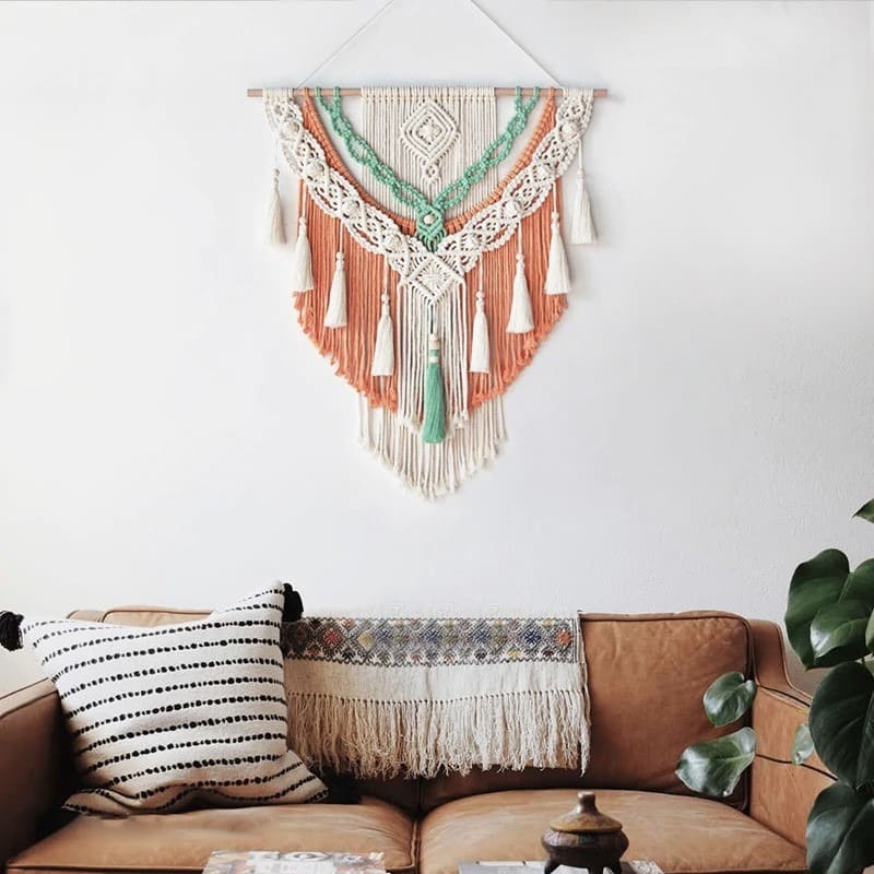 Macramé mural bicolore envoûtant Esprit Macramé
