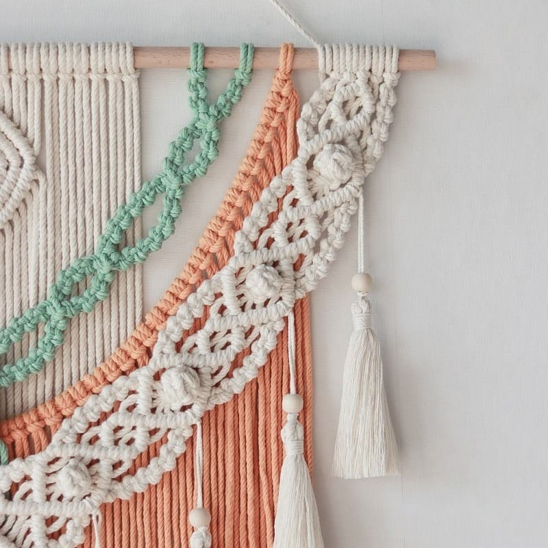 Macramé mural bicolore envoûtant Esprit Macramé
