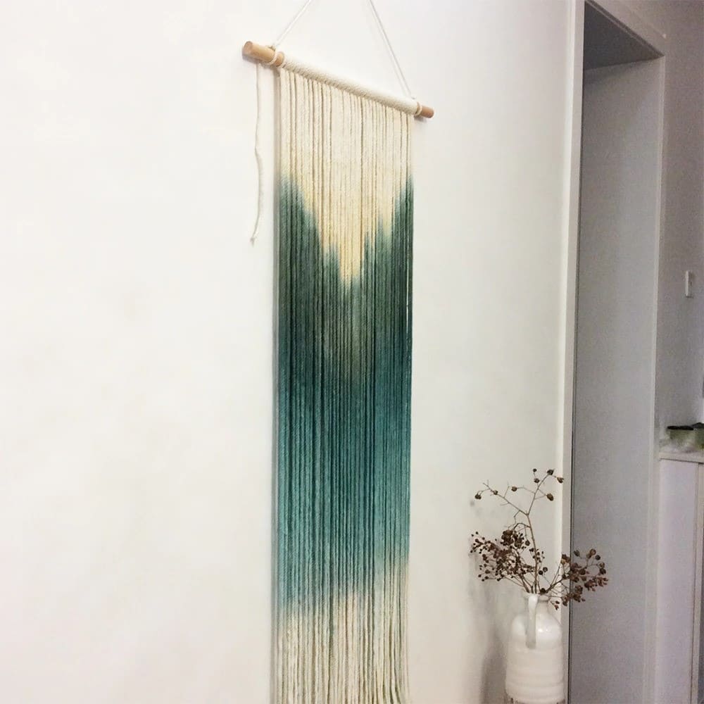 Macramé mural dégradé en vert éclatant Esprit Macramé