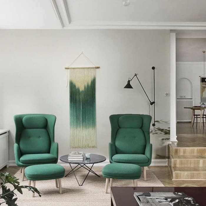 Macramé mural dégradé en vert éclatant Esprit Macramé