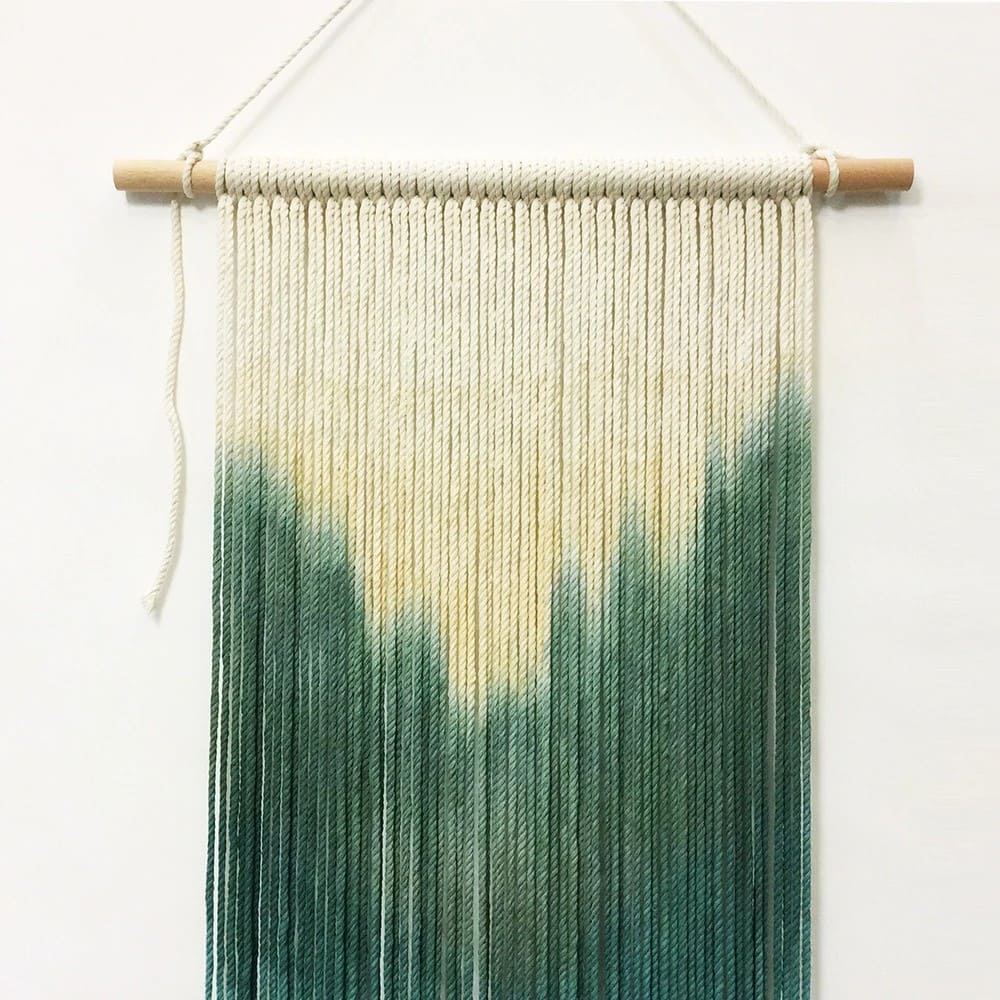 Macramé mural dégradé en vert éclatant Esprit Macramé