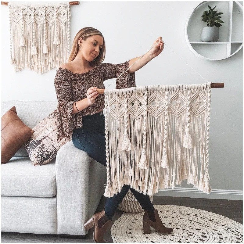 Macramé mural élégant pour chambres bloggées Esprit Macramé