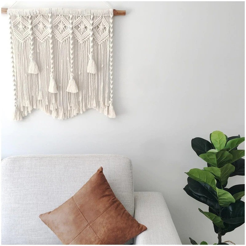 Macramé mural élégant pour chambres bloggées Esprit Macramé