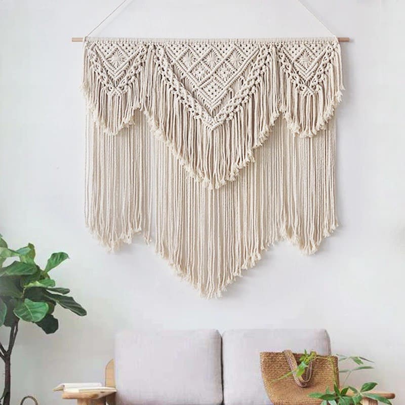Macramé Mural Géant Élégance Artisanale Esprit Macramé