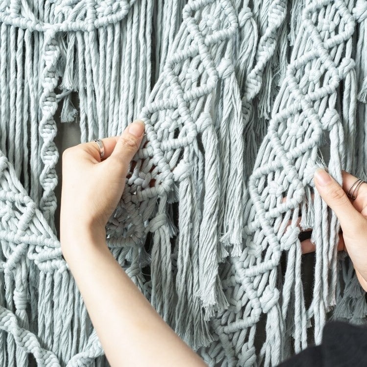 Macramé mural gris chic Esprit Macramé