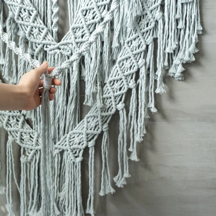 Macramé mural gris chic Esprit Macramé