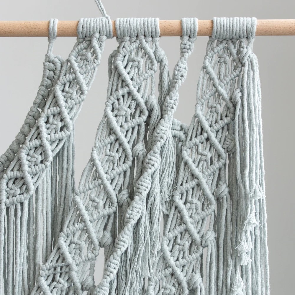Macramé mural gris chic Esprit Macramé