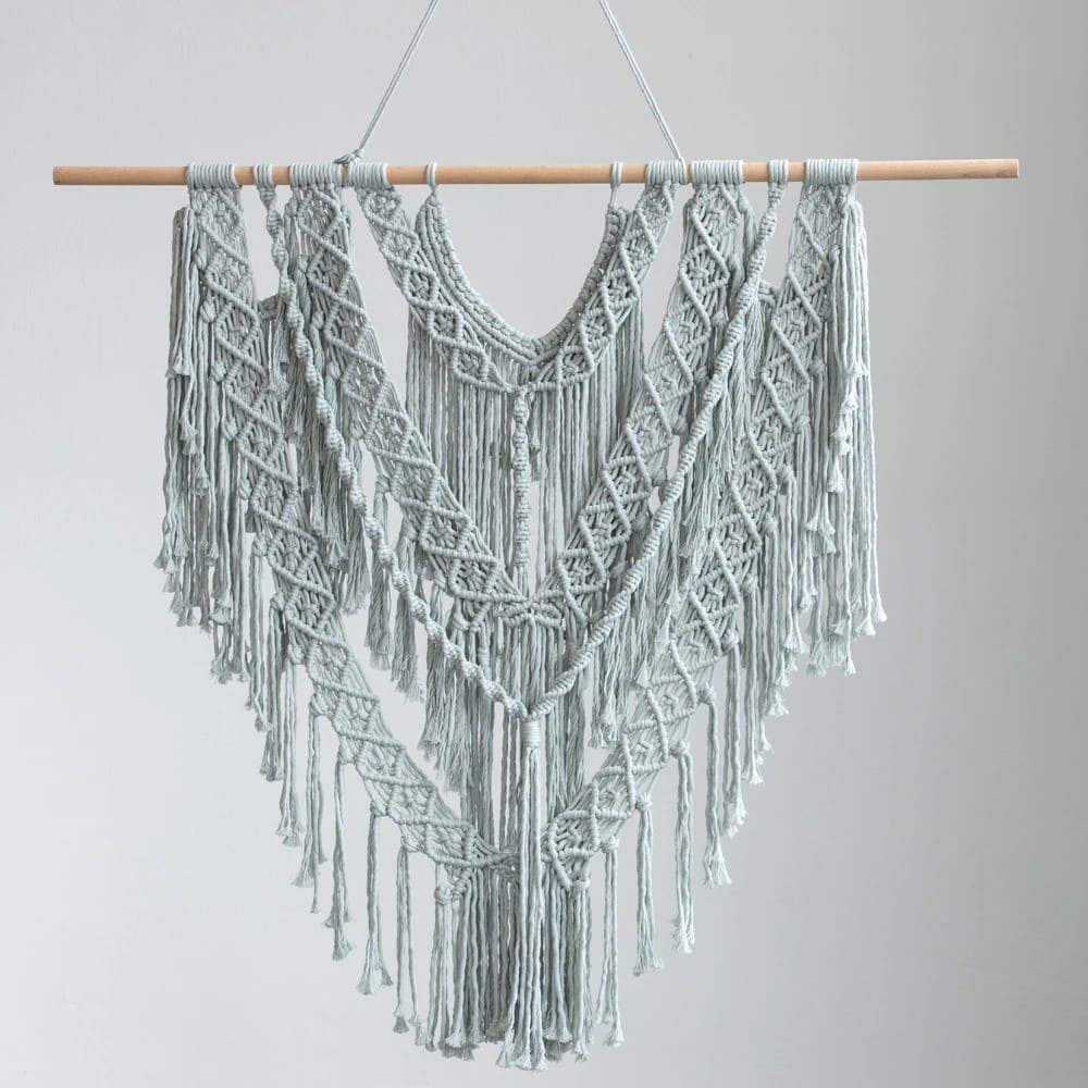 Macramé mural gris chic Esprit Macramé