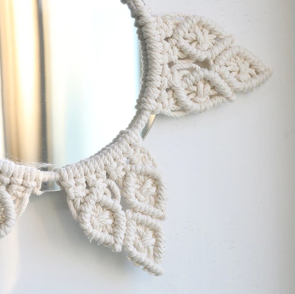 Miroir Bohème Chic en Macramé Élégant Esprit Macramé