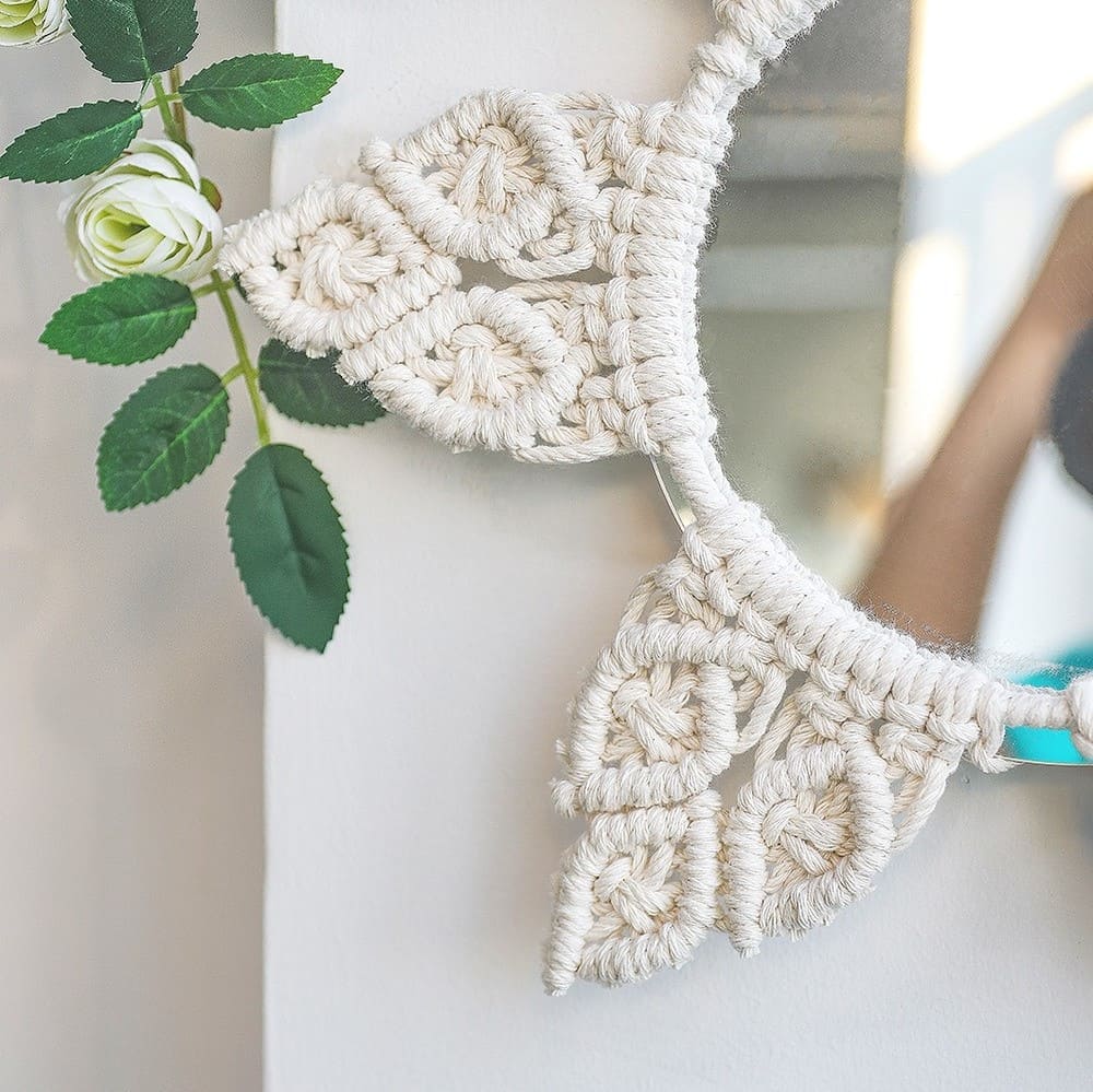 Miroir Bohème Chic en Macramé Élégant Esprit Macramé