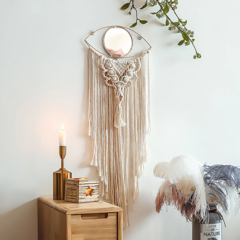 Miroir en Macramé Artisanale Esprit Macramé
