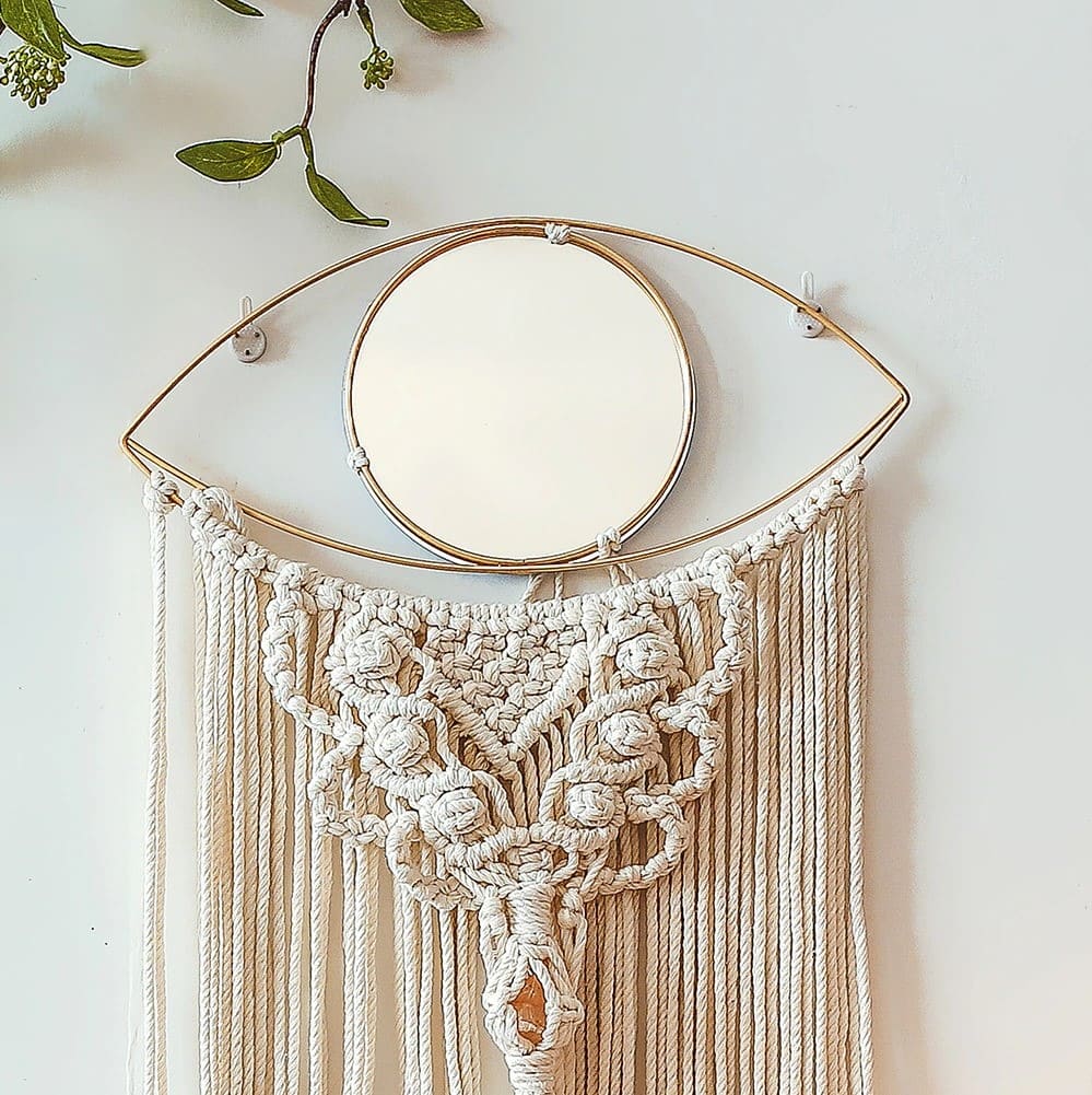 Miroir en Macramé Artisanale Esprit Macramé