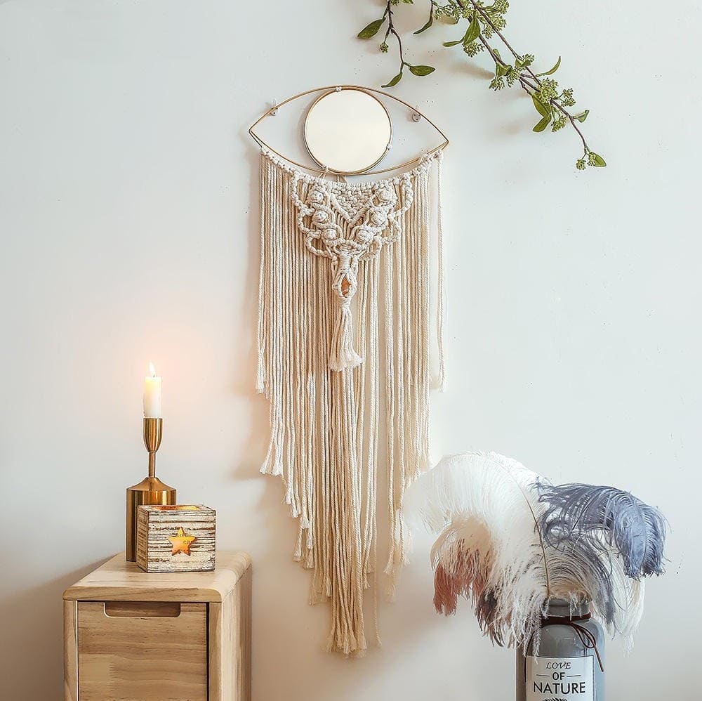 Miroir en Macramé Artisanale Esprit Macramé