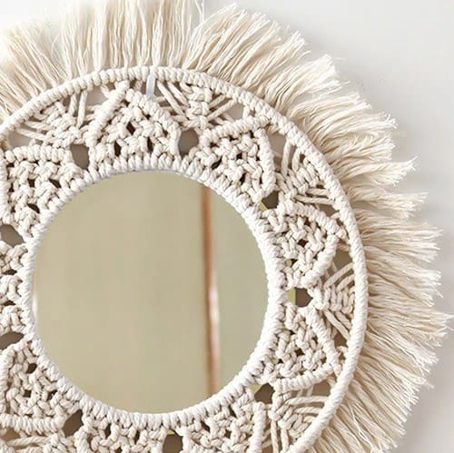 Miroir Macramé Chic 35 cm Esprit Macramé