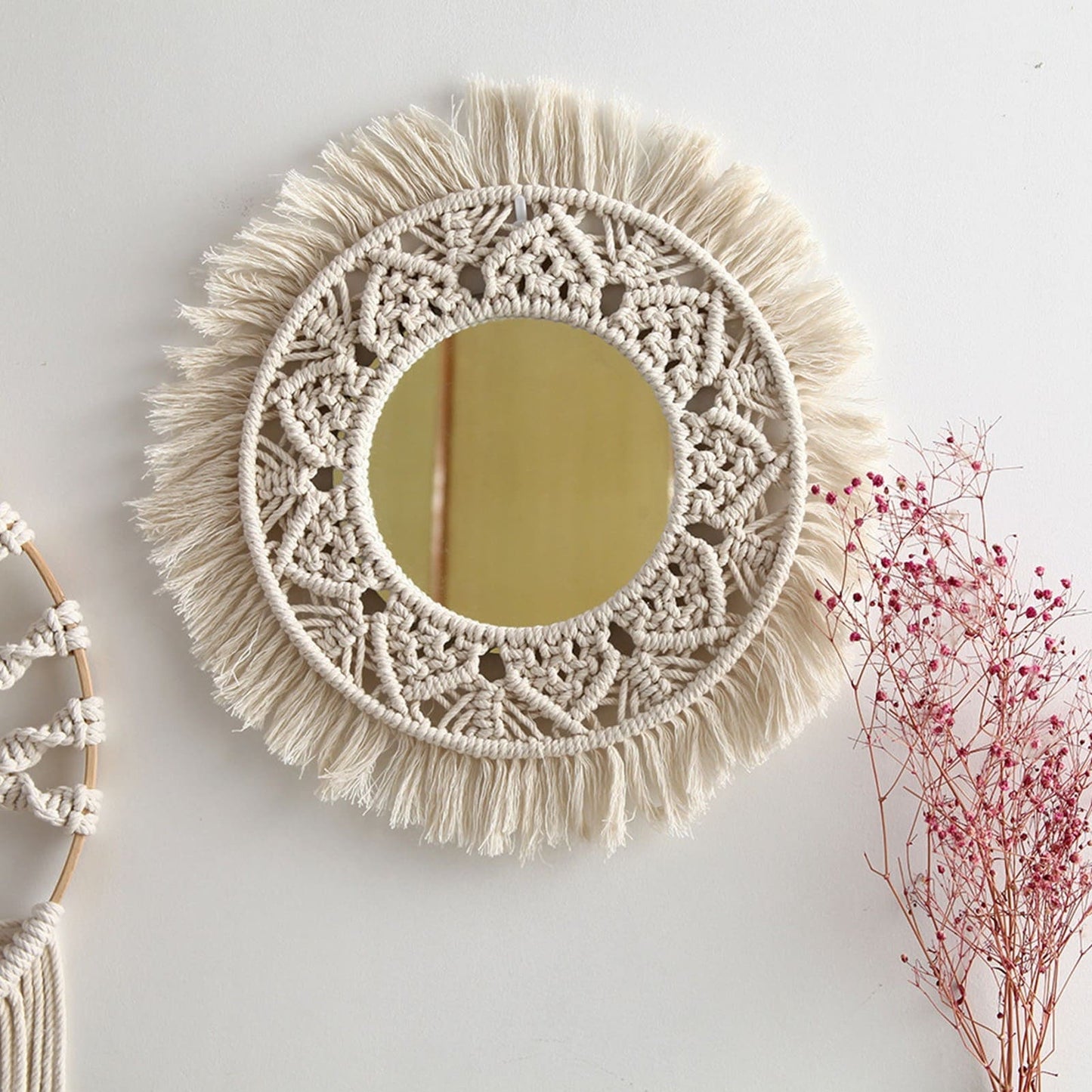 Miroir Macramé Chic 35 cm Esprit Macramé