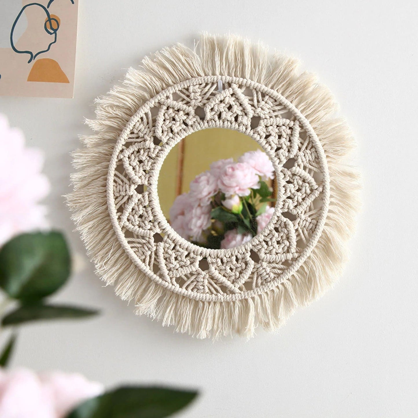 Miroir Macramé Chic 35 cm Esprit Macramé