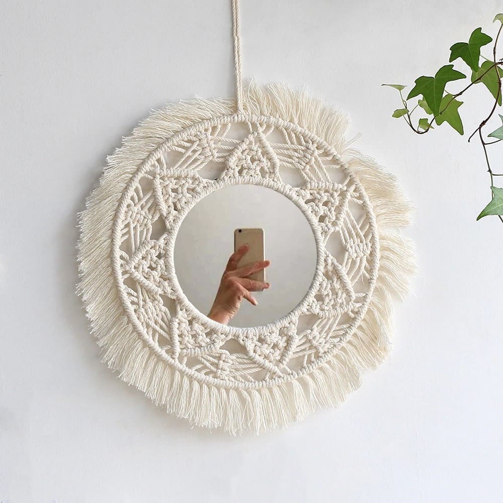 Miroir Macramé Chic 35 cm Esprit Macramé