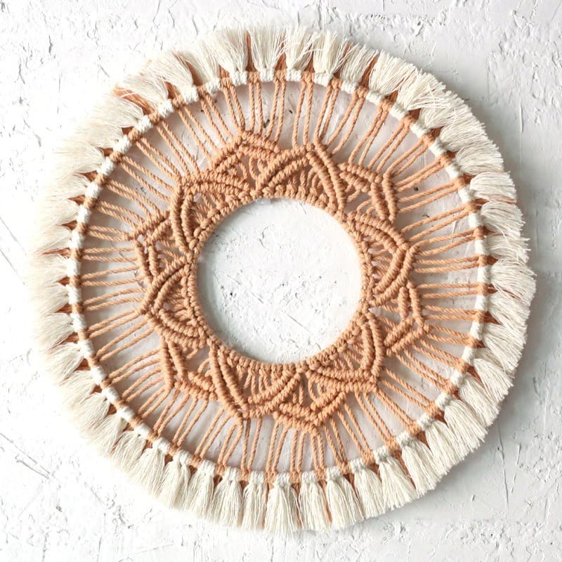 Miroir Mandala en Macramé Artisanal Esprit Macramé