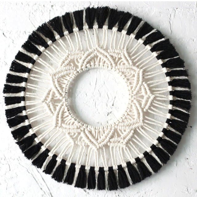Miroir Mandala en Macramé Artisanal Esprit Macramé