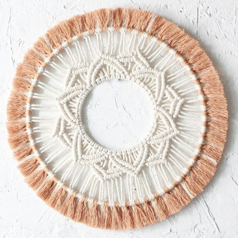 Miroir Mandala en Macramé Artisanal Esprit Macramé