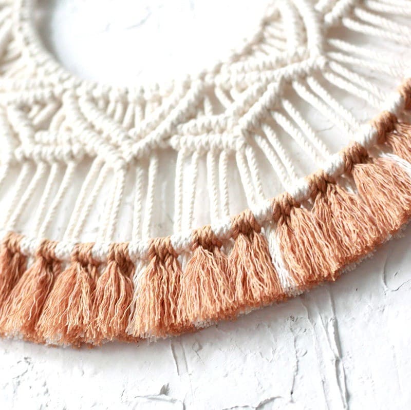 Miroir Mandala en Macramé Artisanal Esprit Macramé