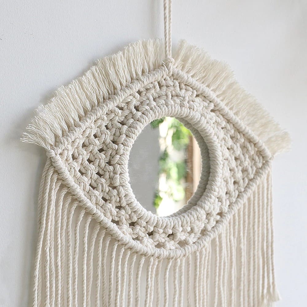 Miroir Mural Bohème en Macramé Éclat de Style Esprit Macramé
