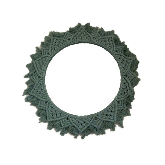 Miroir Rond Bohème en Macramé Élégant Esprit Macramé