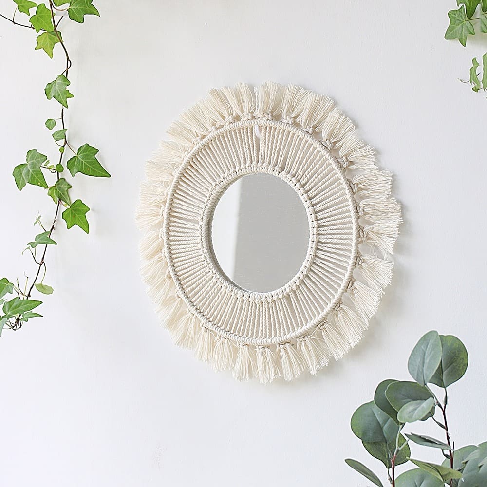Miroir Rond en Macramé Chic Esprit Macramé