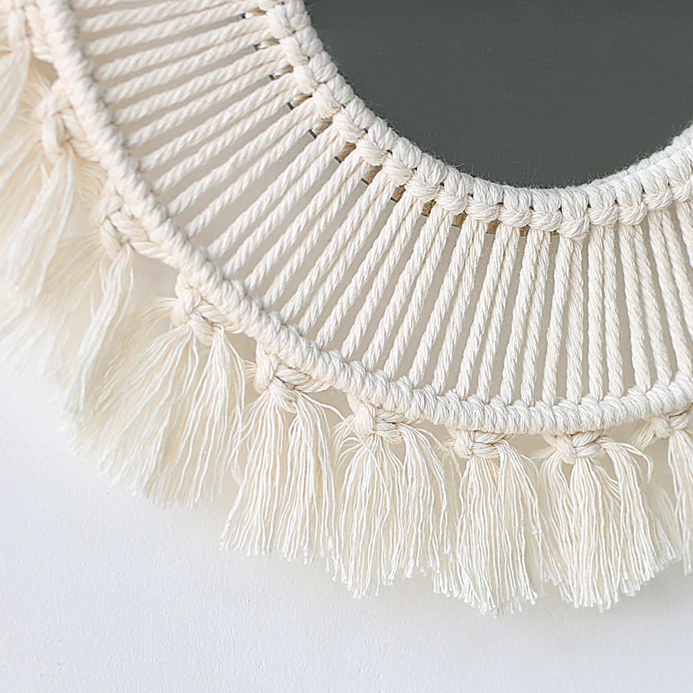 Miroir Rond en Macramé Chic Esprit Macramé